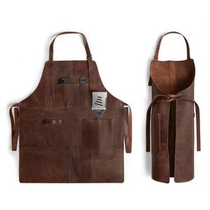 Men’s Cast Leather Co Stockyard X Bourbon Brown Leather BBQ Grill Apron New